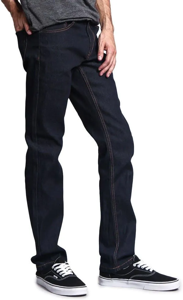 Men's Slim Fit Unwashed Raw Denim Jeans DL980