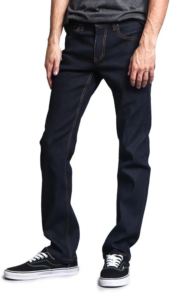 Men's Slim Fit Unwashed Raw Denim Jeans DL980