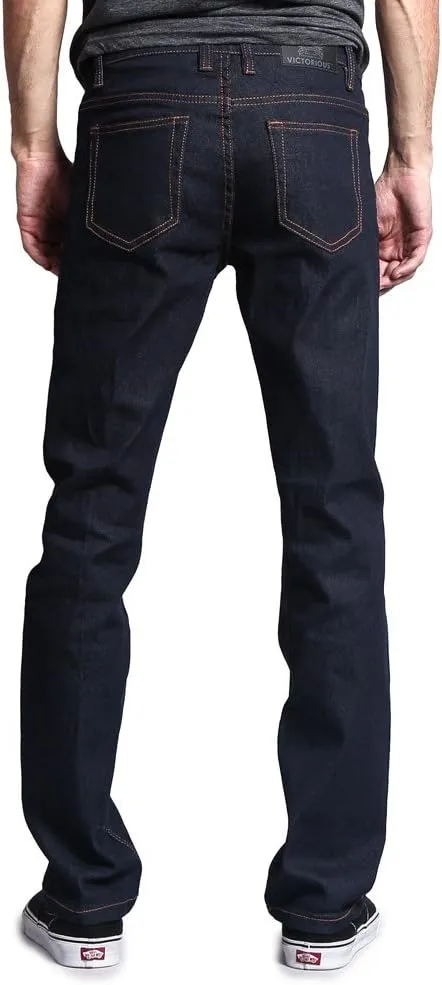 Men's Slim Fit Unwashed Raw Denim Jeans DL980