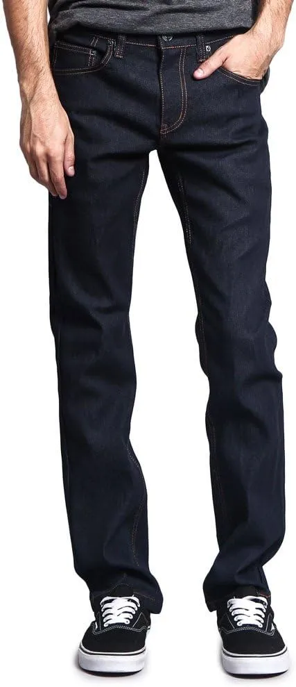 Men's Slim Fit Unwashed Raw Denim Jeans DL980
