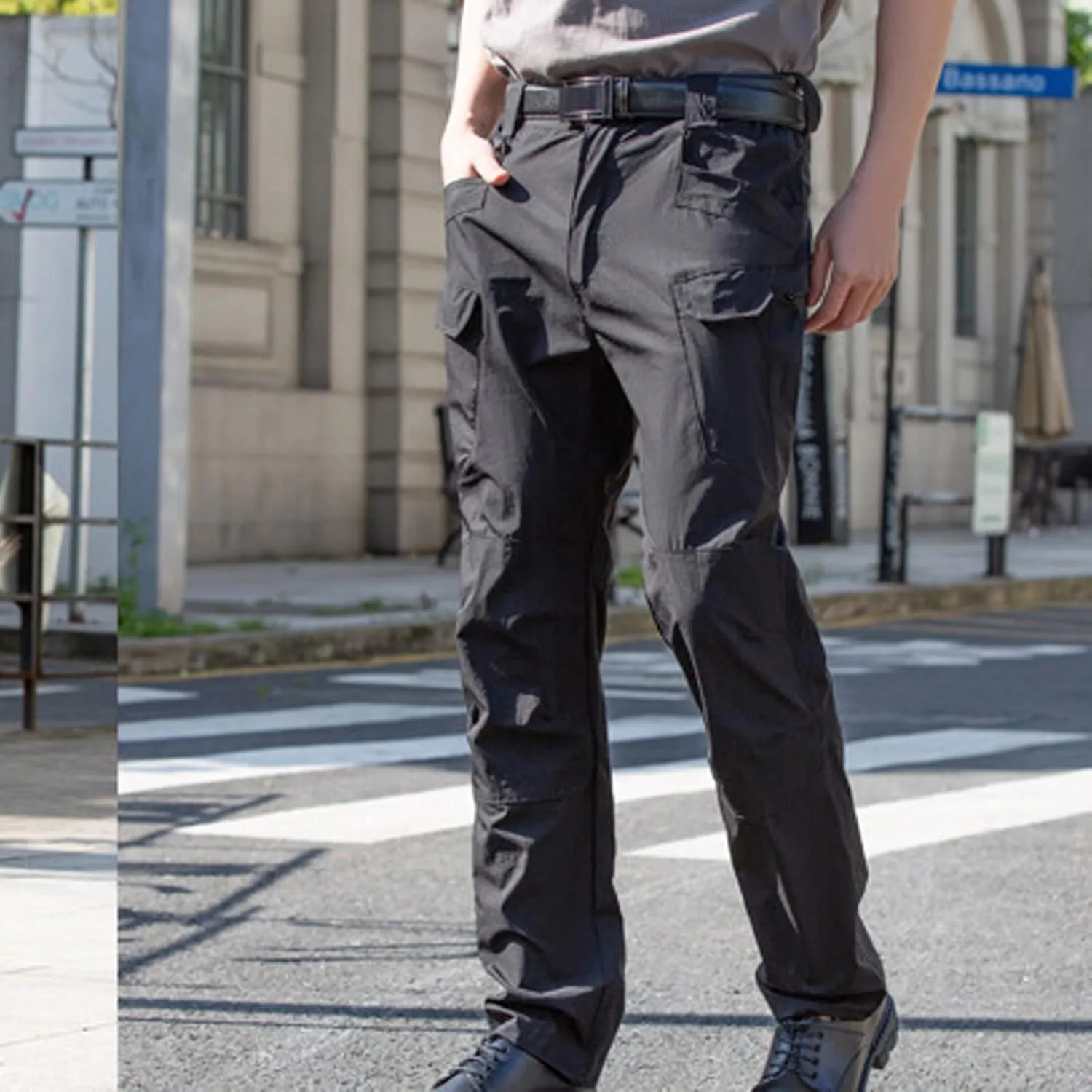 Mens Sweatpants with Pockets Classic Fit Cotton Multi Pockets Cargo Pants Loose Fit Athletic Pant Outdoor Fashion