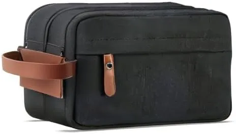Mens Toiletry Bag, Bathroom Bag, Oxford Cloth Toiletry Bag for Men, Portable Travel Shaving Dopp Kit,Water-Resistant Cosmetic Bag Travel Organizer Storage for Accessories, Black