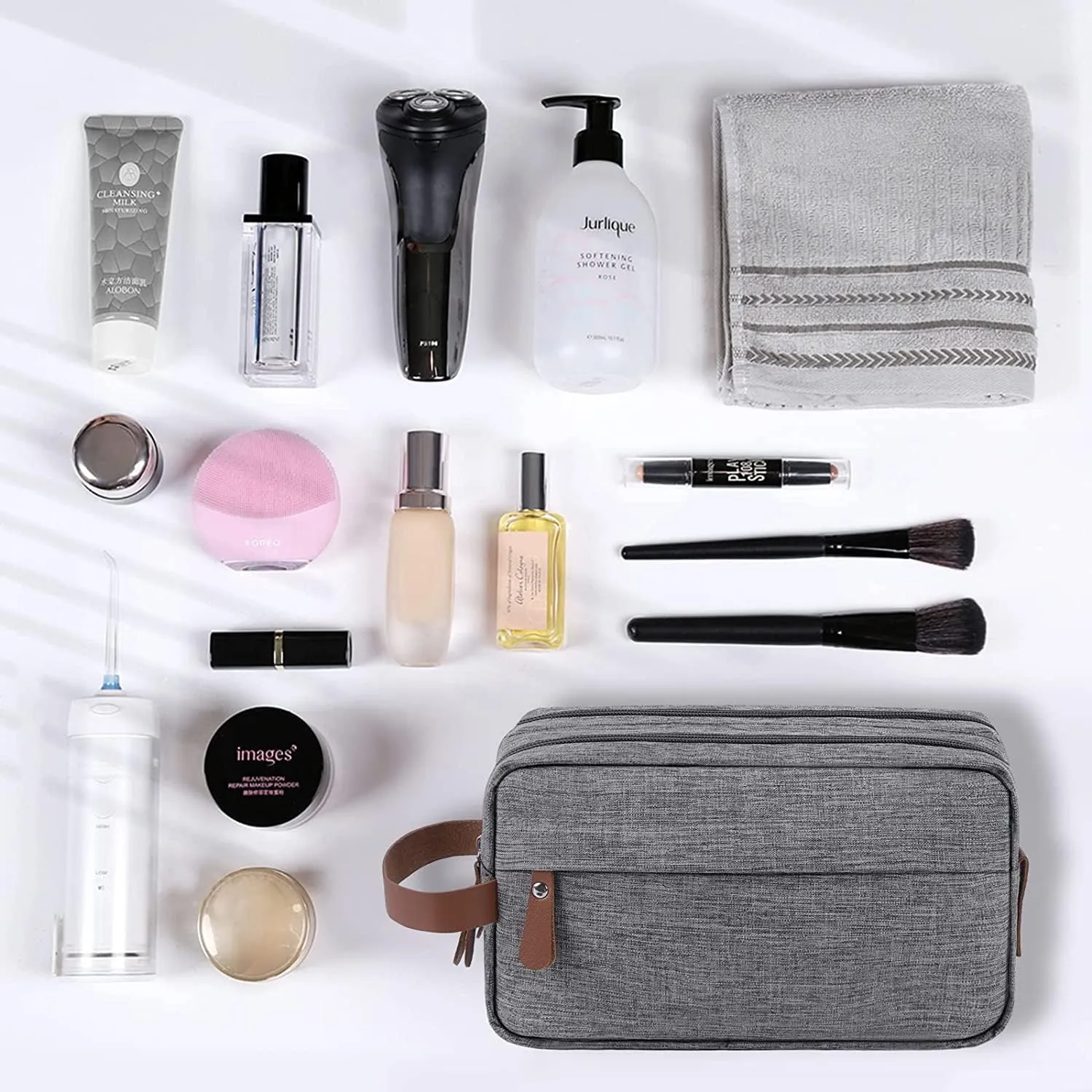 Mens Toiletry Bag, Bathroom Bag, Oxford Cloth Toiletry Bag for Men, Portable Travel Shaving Dopp Kit,Water-Resistant Cosmetic Bag Travel Organizer Storage for Accessories, Black