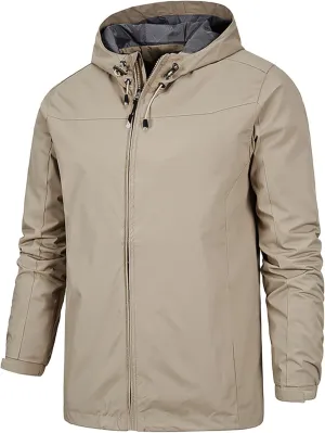 Men's Waterproof Jackets Windproof Lightweight Softshell Mountain Sport Jacket For Men Hooded Windbreaker Raincoat