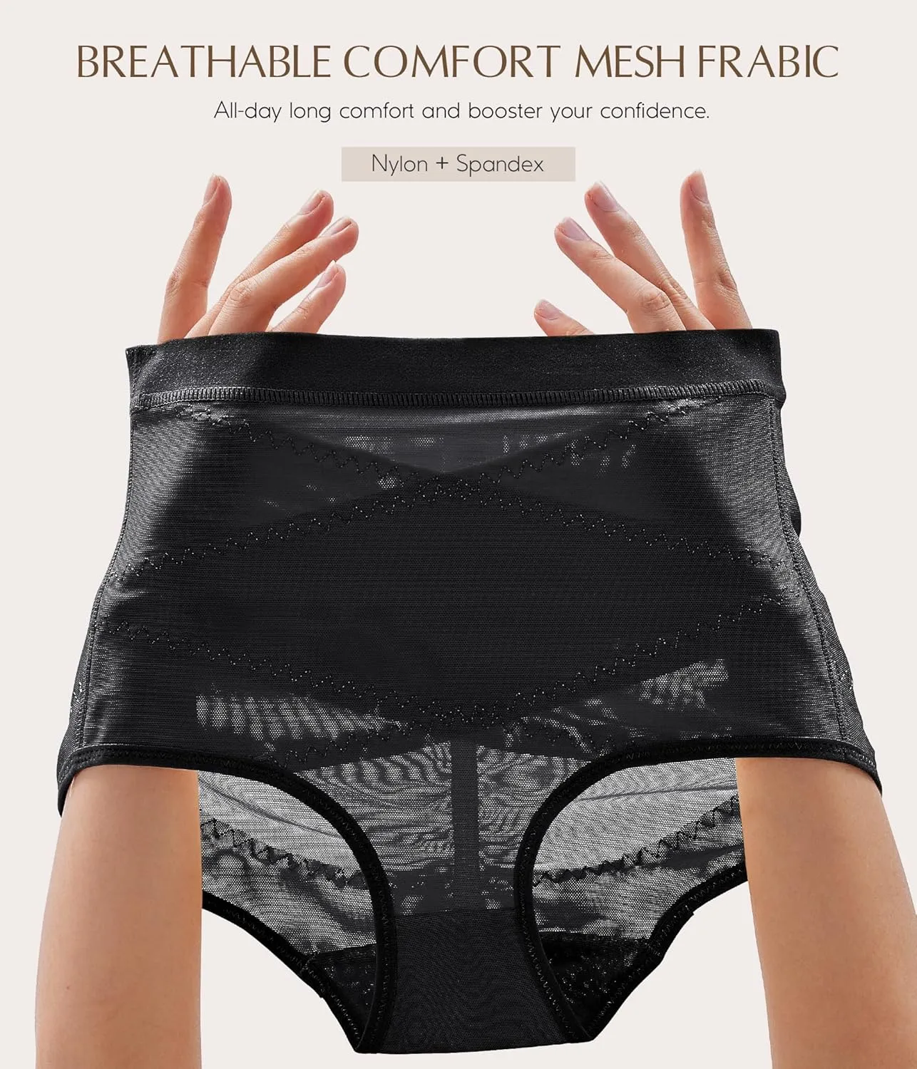 MERYOSZ Mesh Tummy Control Shapewear Panties - Seamless Underwear Shapewear for Women Faja Body Shaper Girdle