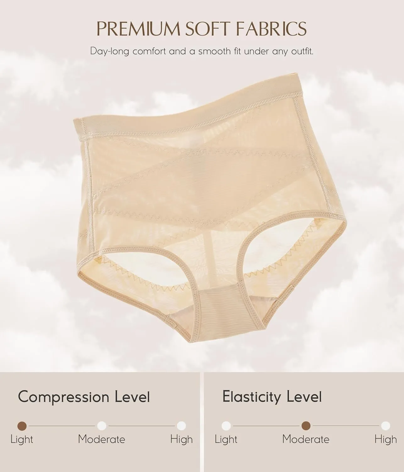 MERYOSZ Mesh Tummy Control Shapewear Panties - Seamless Underwear Shapewear for Women Faja Body Shaper Girdle