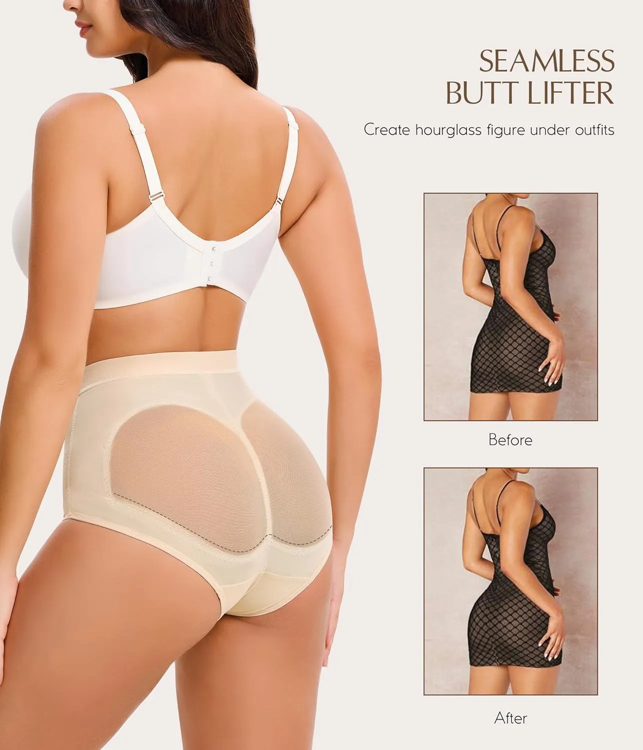 MERYOSZ Mesh Tummy Control Shapewear Panties - Seamless Underwear Shapewear for Women Faja Body Shaper Girdle