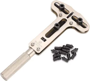 Metal Three-Jaw Watch Back Case Opener, Watch Back Cover Remover Wristwatch Repairing Tool with 12pcs Accessory for Mechanical Watch Repair and Replacement Movement