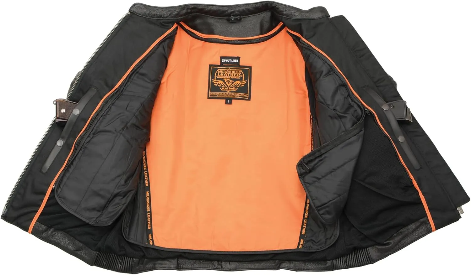 Milwaukee Leather Ladies Reflective Skulls Soft Naked Cowhide Leather Motorcycle Jacket MLL2540