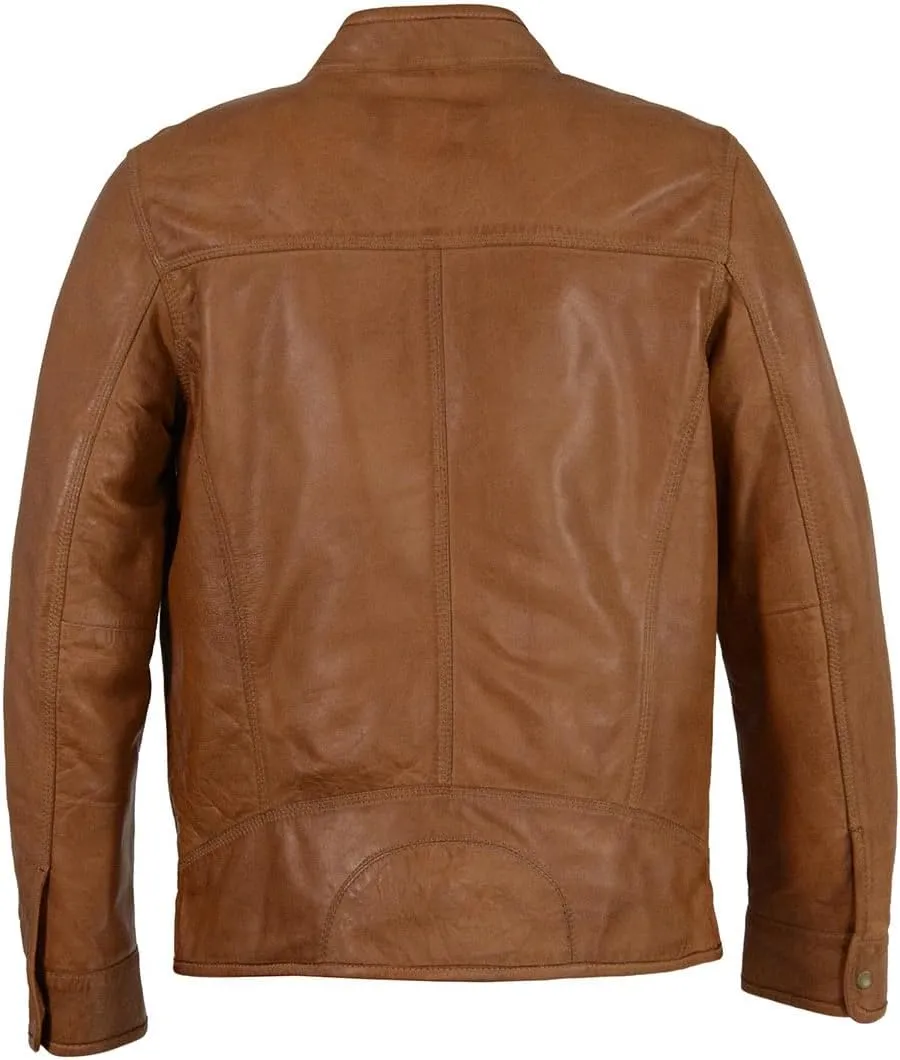 Milwaukee Leather SFM1865 Men's Black Classic Fashion Leather Jacket with Zipper Closure