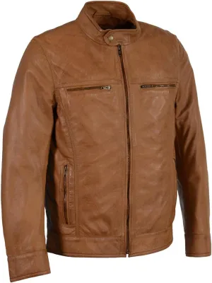 Milwaukee Leather SFM1865 Men's Black Classic Fashion Leather Jacket with Zipper Closure
