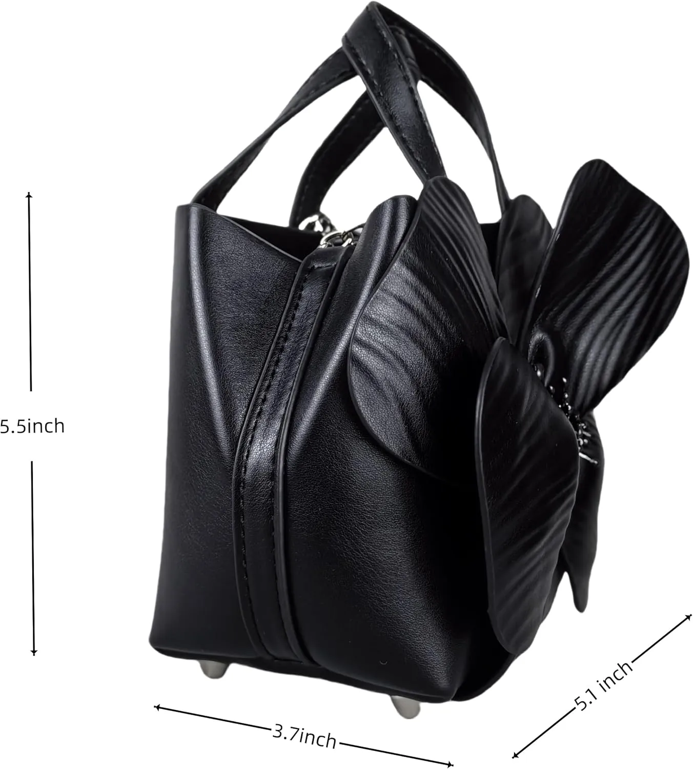 Mini Flower Evening Bag, Floral Purse Party PU Leather Mini Handbag Tote for Women