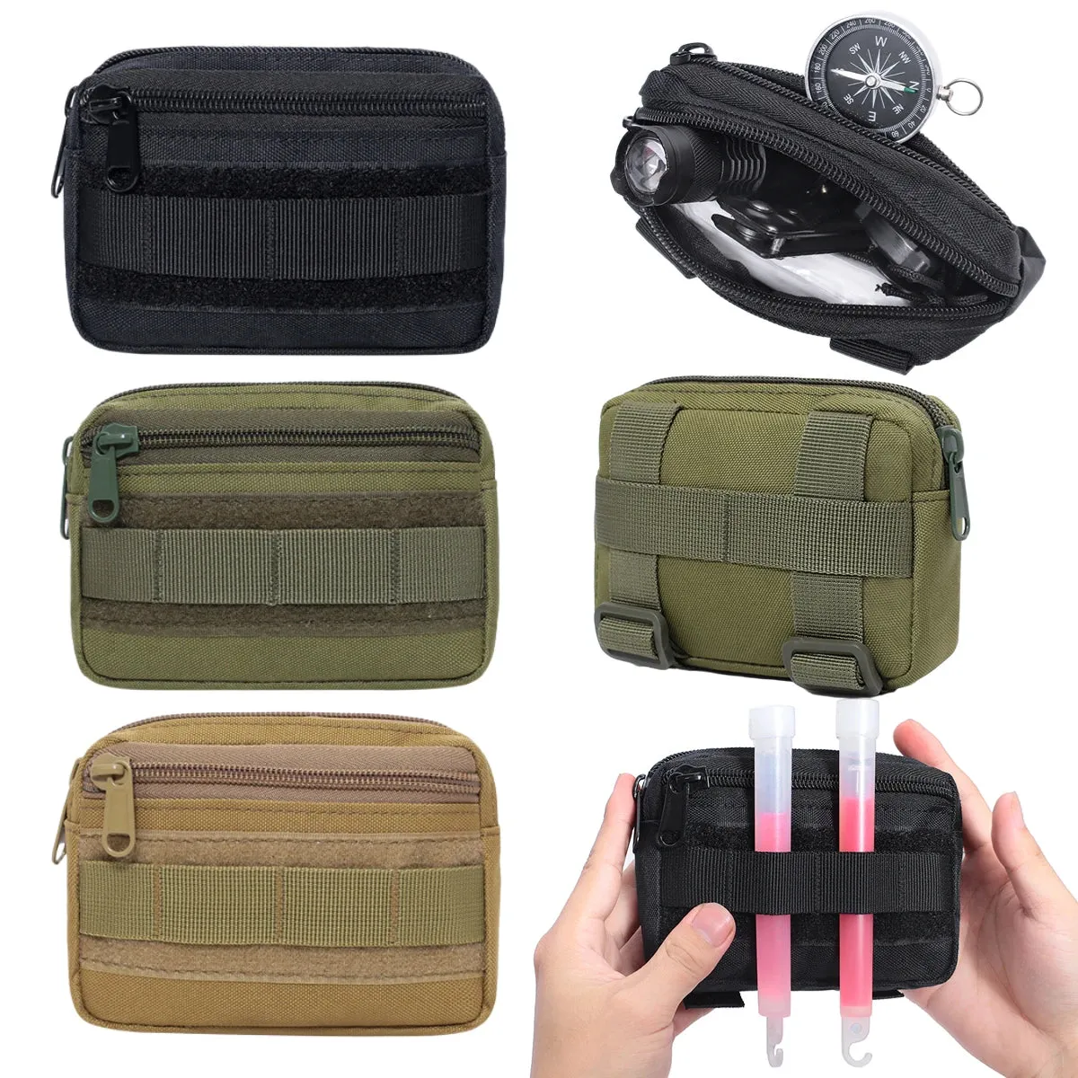 Mini Waist Bag Pocket Organizer Pouch Molle Tactical Camping Pack Tool Bags - Concealed Carry Fanny Pack