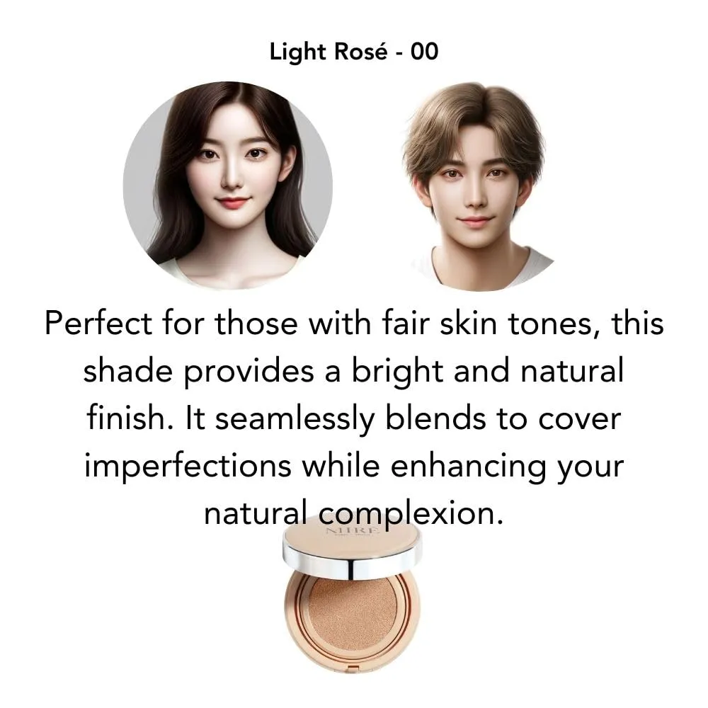 MIRECOSMETICS Velvet Finish All in 1 Cushion Foundation │Long Lasting, Full Coverage for All Skin Types (0.67oz) (02 Beige)