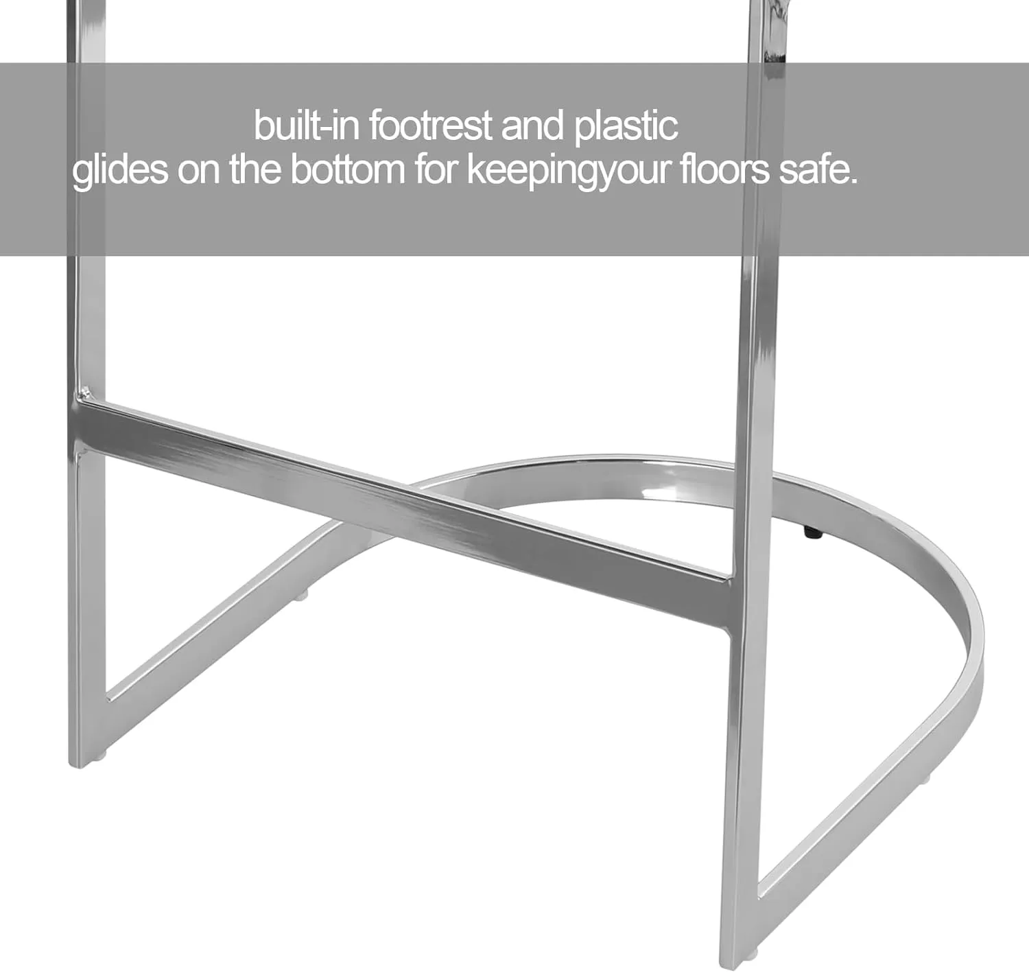 Modern Counter Height Bar Stools 26" Counter Stools with Back and C-Shaped Metal Frame, Upholstered Faux Leather Bar Chairs Island Stools for Kitchen Counter, Home Bar, Pub, Black