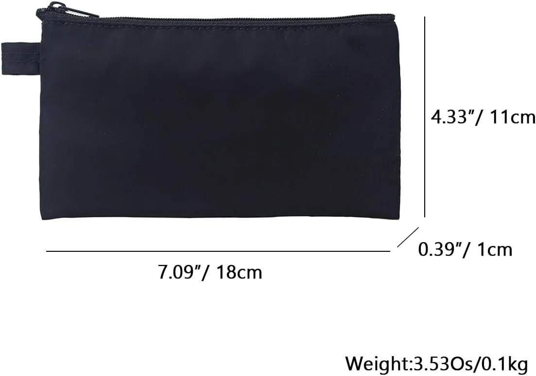 Money Bank Deposit Bag with Zipper Lightweight Money Holder and Pencil Bag Nylon Waterproof Coin Change Bag