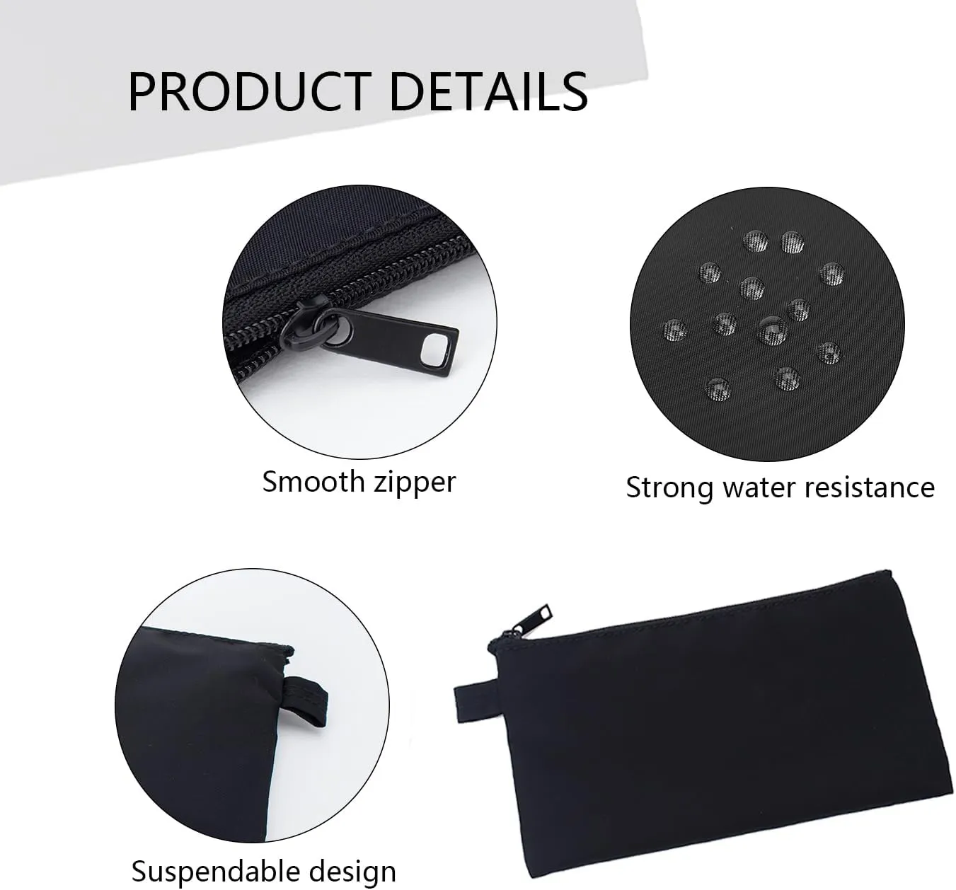 Money Bank Deposit Bag with Zipper Lightweight Money Holder and Pencil Bag Nylon Waterproof Coin Change Bag