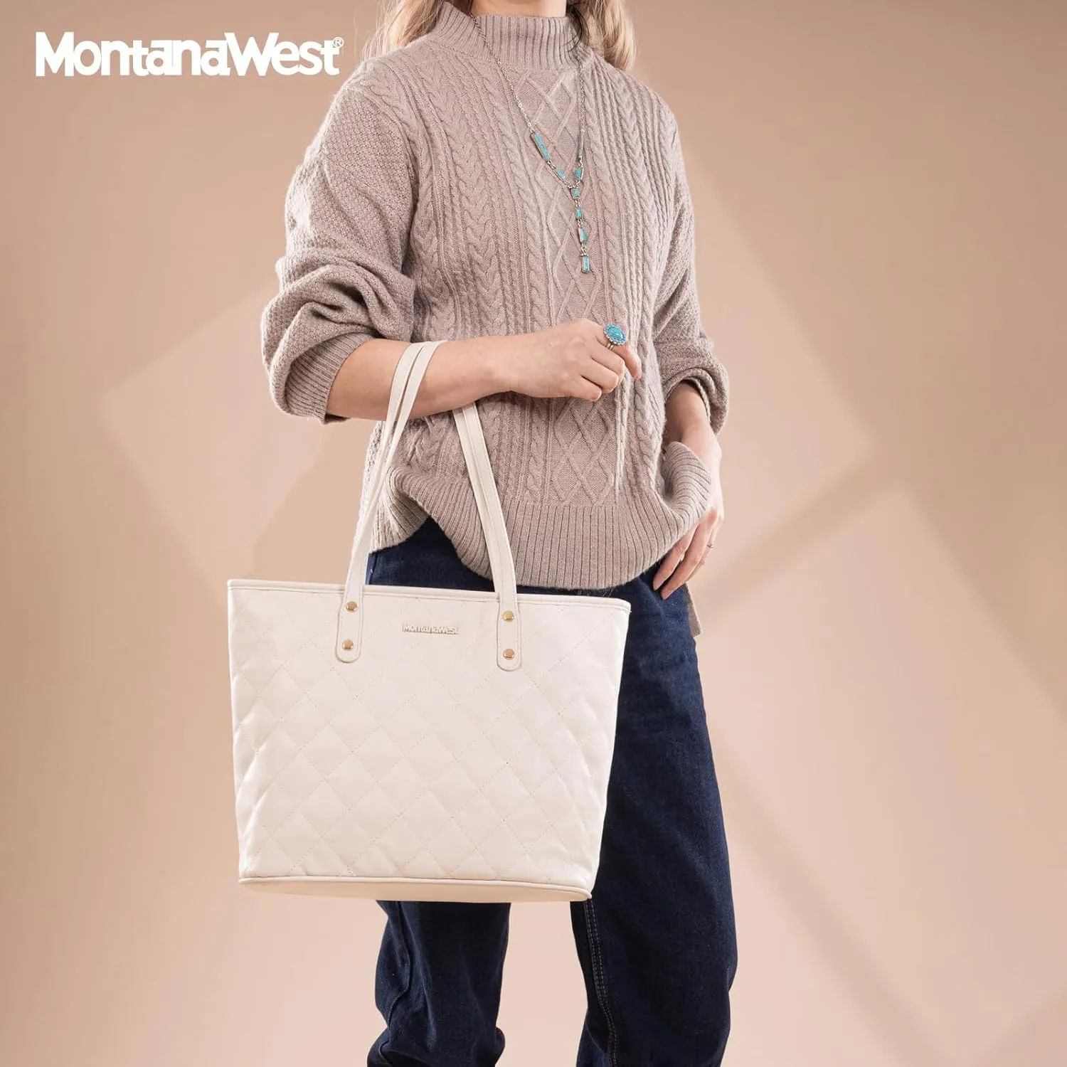 Montana West Quilted Handbag for Women Tote Purse Shoulder Bag Large Fashion Hobo Purse