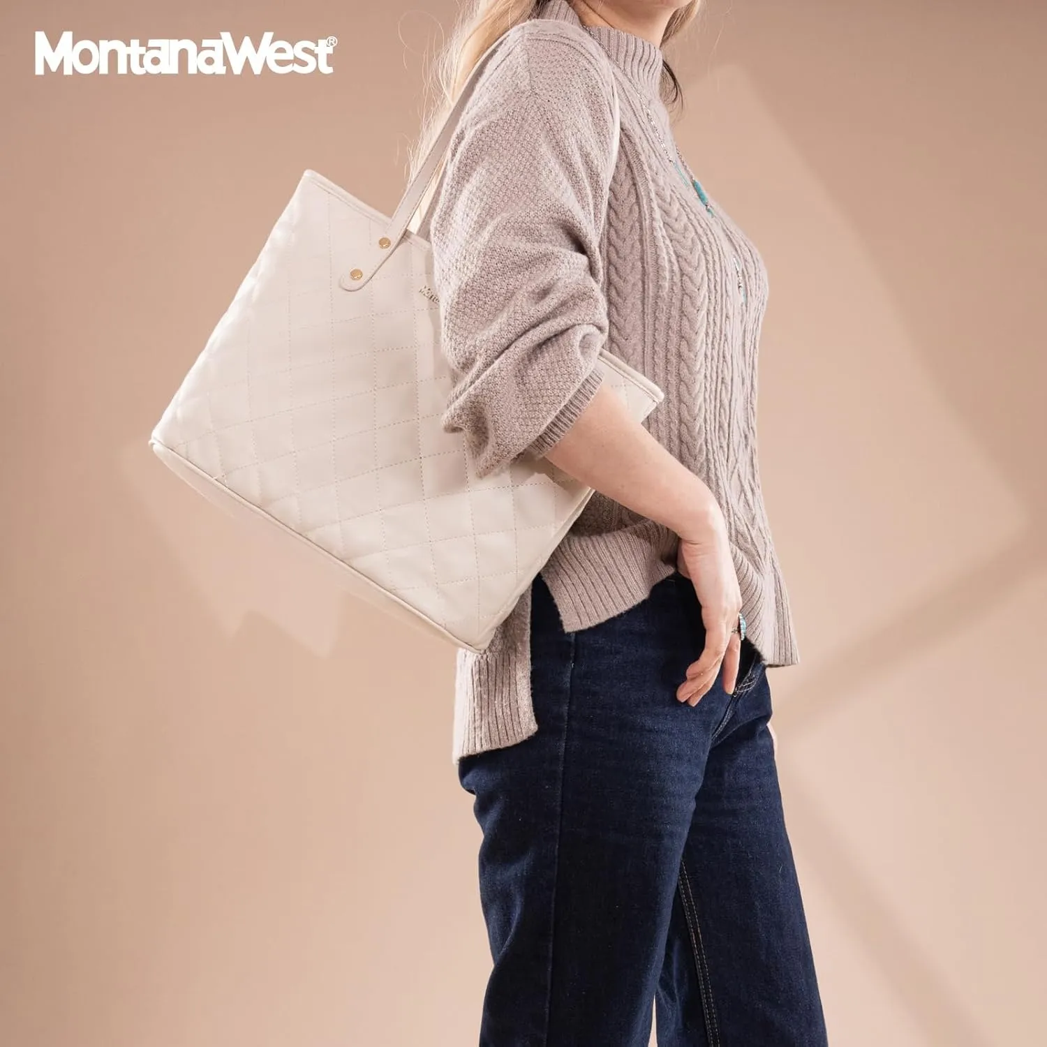 Montana West Quilted Handbag for Women Tote Purse Shoulder Bag Large Fashion Hobo Purse