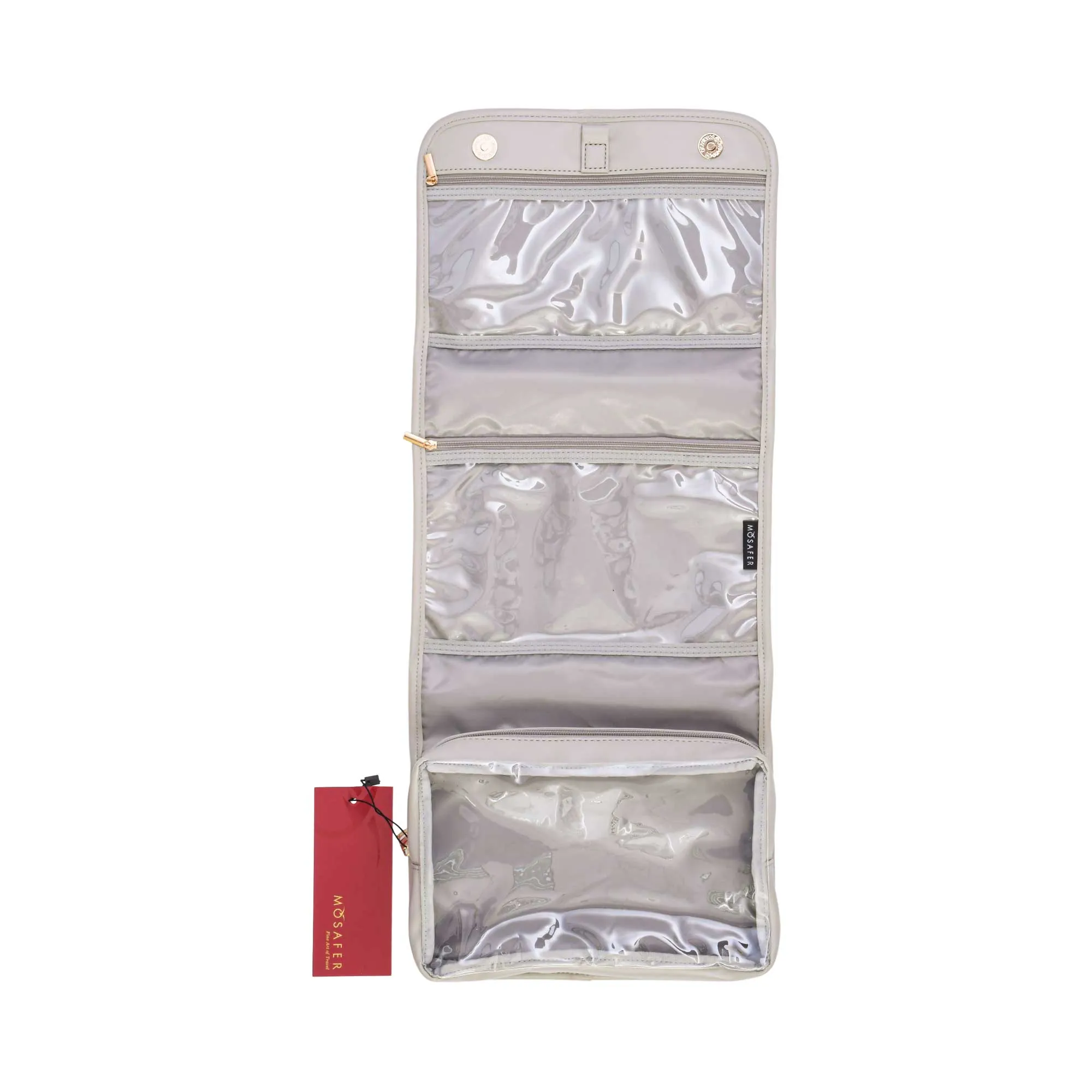 Mosafer Women's Seasonal Collection Grey Floral Hanging Toiletry 25X20X6cm