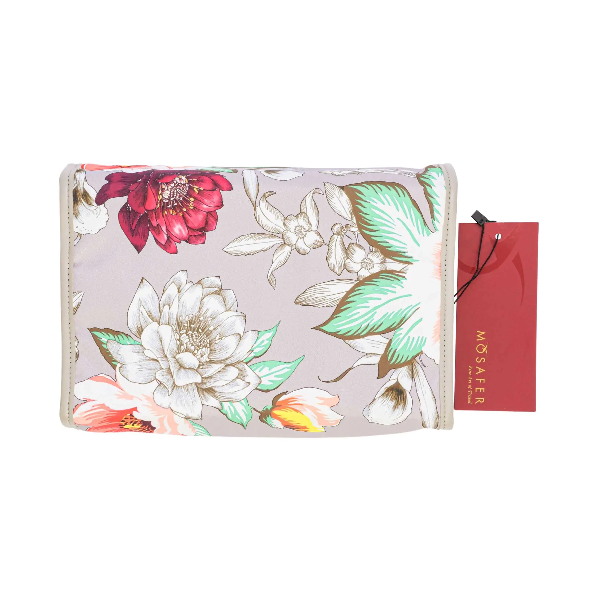 Mosafer Women's Seasonal Collection Grey Floral Hanging Toiletry 25X20X6cm