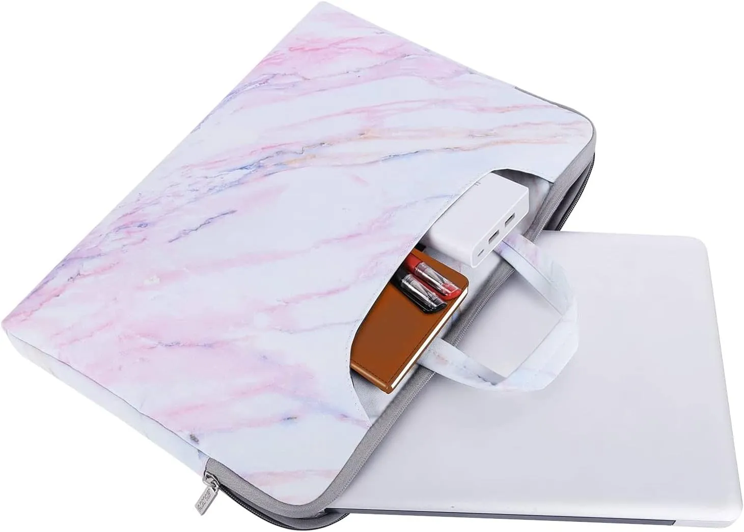 MOSISO Laptop Shoulder Bag Compatible with MacBook Pro 16 inch 2023-2019 M3 A2991 M2 A2780 M1 A2485 A2141/Pro 15 A1398, 15-15.6 inch Notebook, Canvas Cross Grain Marble Carrying Briefcase Sleeve