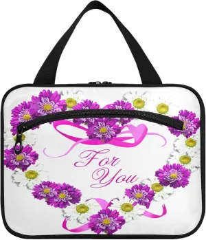Mother's Day Purple Floral Travel Toiletry Bag for Women & men Hanging Portable Toiletry Bag Large Capacity Travel Bag for Hold Cosmetics Skin Care Products Toiletries Large