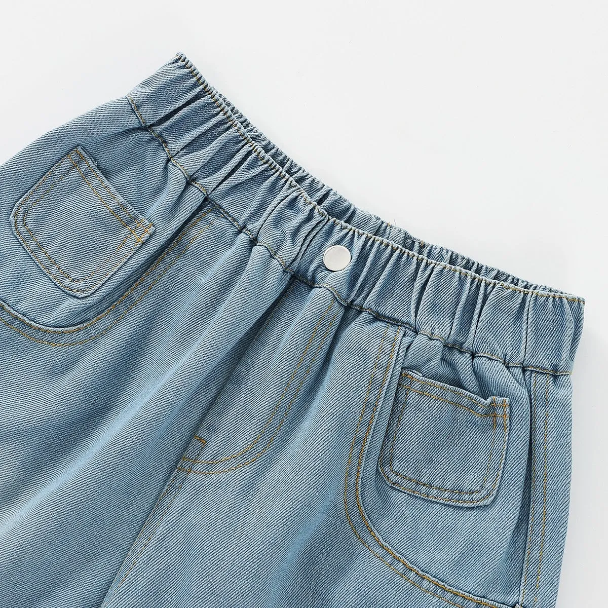 Multi-Pocket Denim Shorts