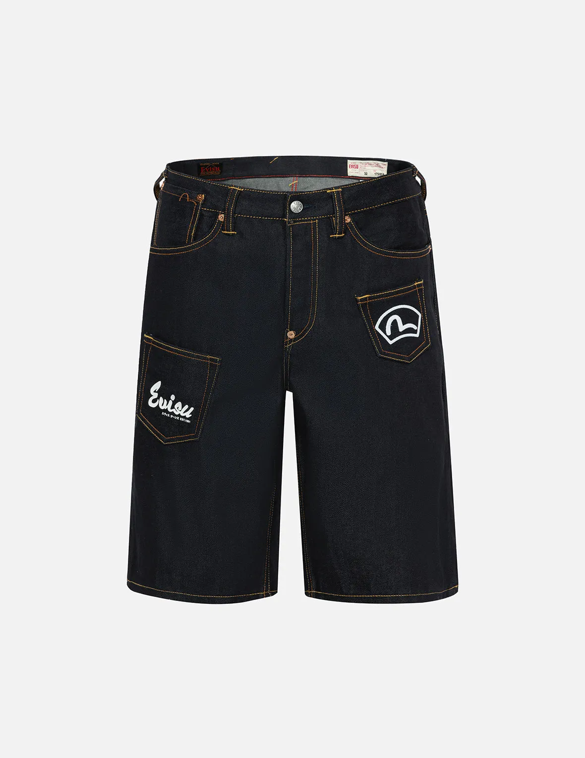 Multi-Pocket Relax Fit Denim Shorts