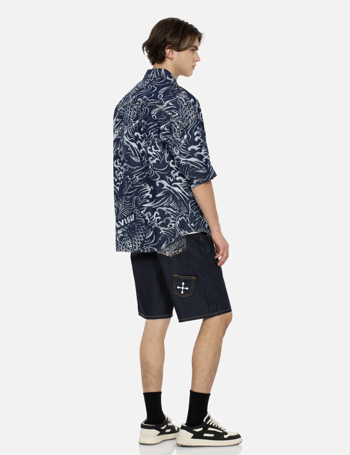 Multi-Pocket Relax Fit Denim Shorts