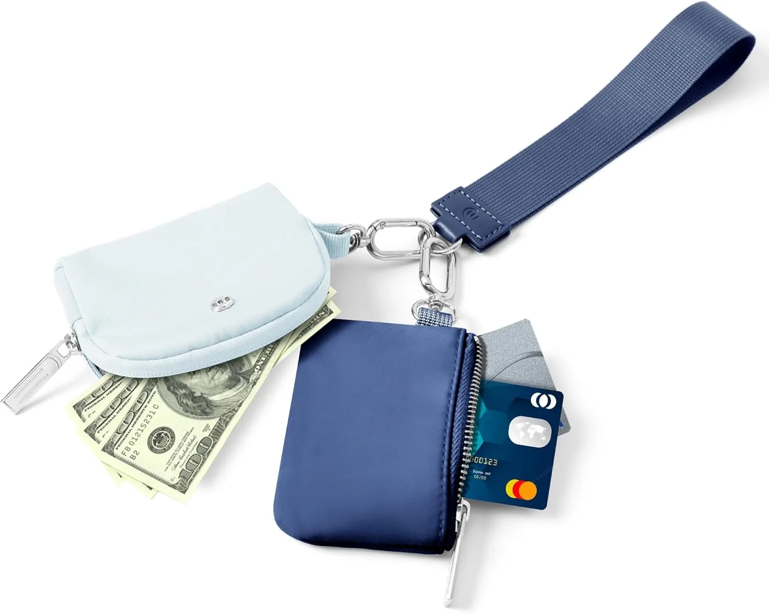 Mum's memory Mini Zip Around Wristlet Wallet for Women Dual Pouch Wristlet Portable keychain wallet Coin Purse Mini Women Coin Pocket