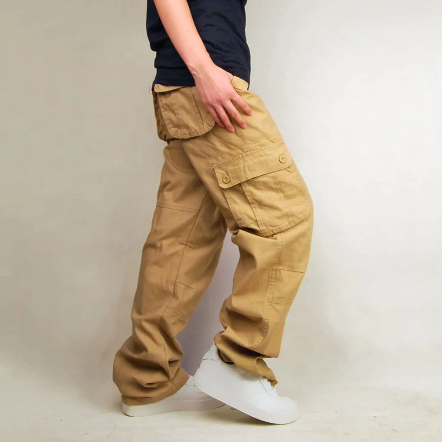 Muscularfit Camo Cargo Pants for Men 2023 Big and Tall Multi Pockets Loose Straight Sweatpants Outdoor Fashion Athletic Pants