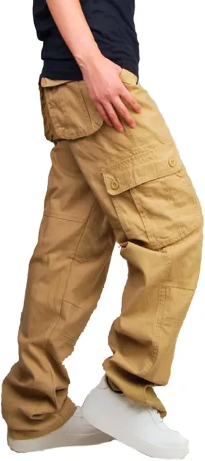 Muscularfit Camo Cargo Pants for Men 2023 Big and Tall Multi Pockets Loose Straight Sweatpants Outdoor Fashion Athletic Pants