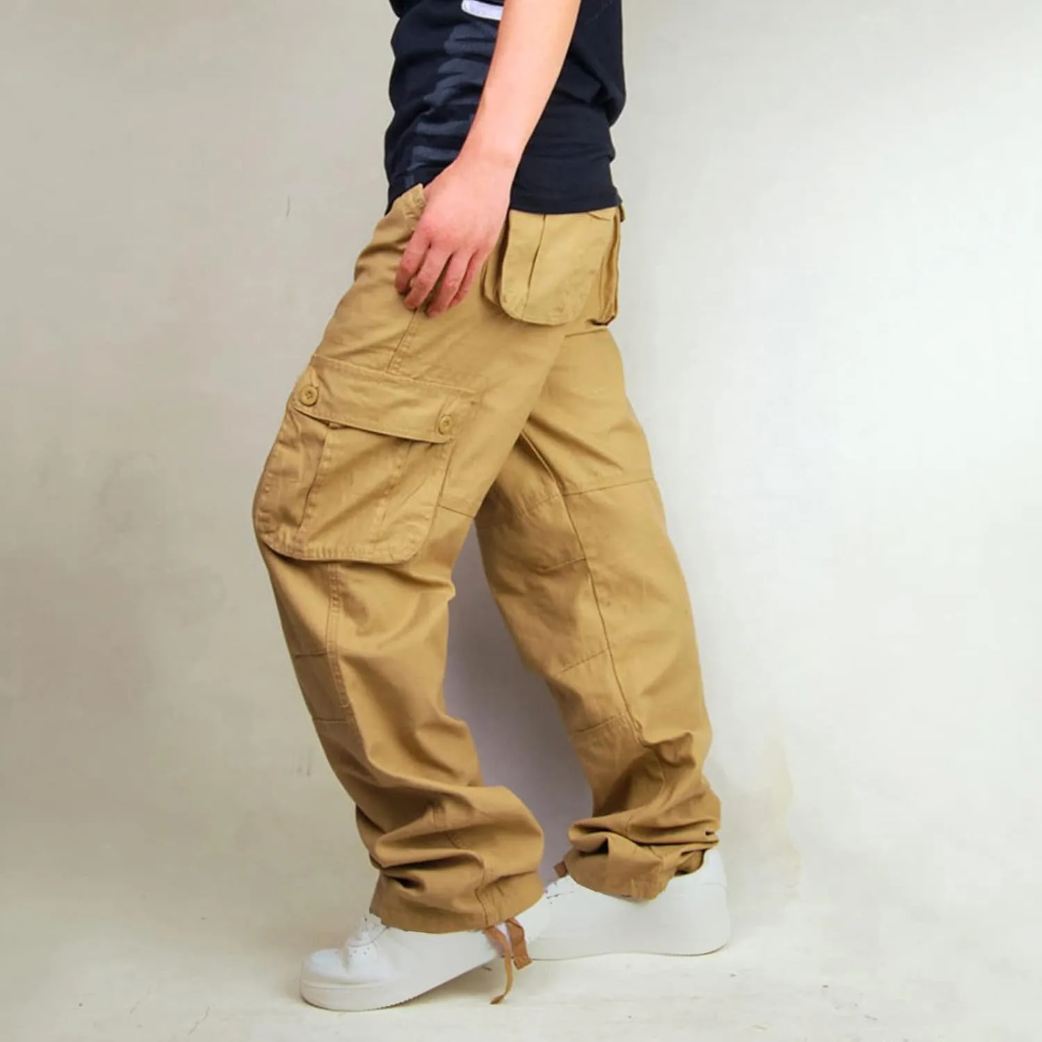 Muscularfit Camo Cargo Pants for Men 2023 Big and Tall Multi Pockets Loose Straight Sweatpants Outdoor Fashion Athletic Pants