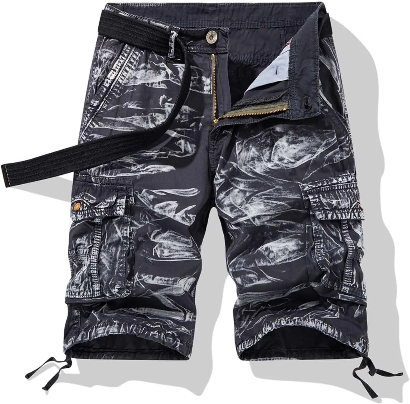 Muscularfit Graphic Shorts for Men Causal Multi Pocket Cargo Shorts Regular Fit Print Tooling Shorts Outdoor Athletic Shorts
