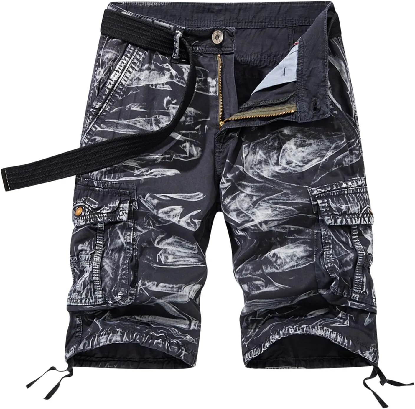 Muscularfit Graphic Shorts for Men Causal Multi Pocket Cargo Shorts Regular Fit Print Tooling Shorts Outdoor Athletic Shorts