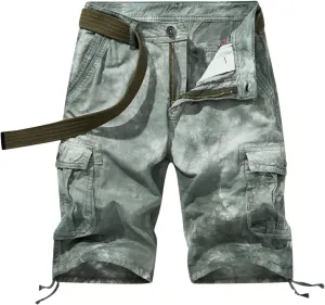 Muscularfit Graphic Shorts for Men Causal Multi Pocket Cargo Shorts Regular Fit Print Tooling Shorts Outdoor Athletic Shorts