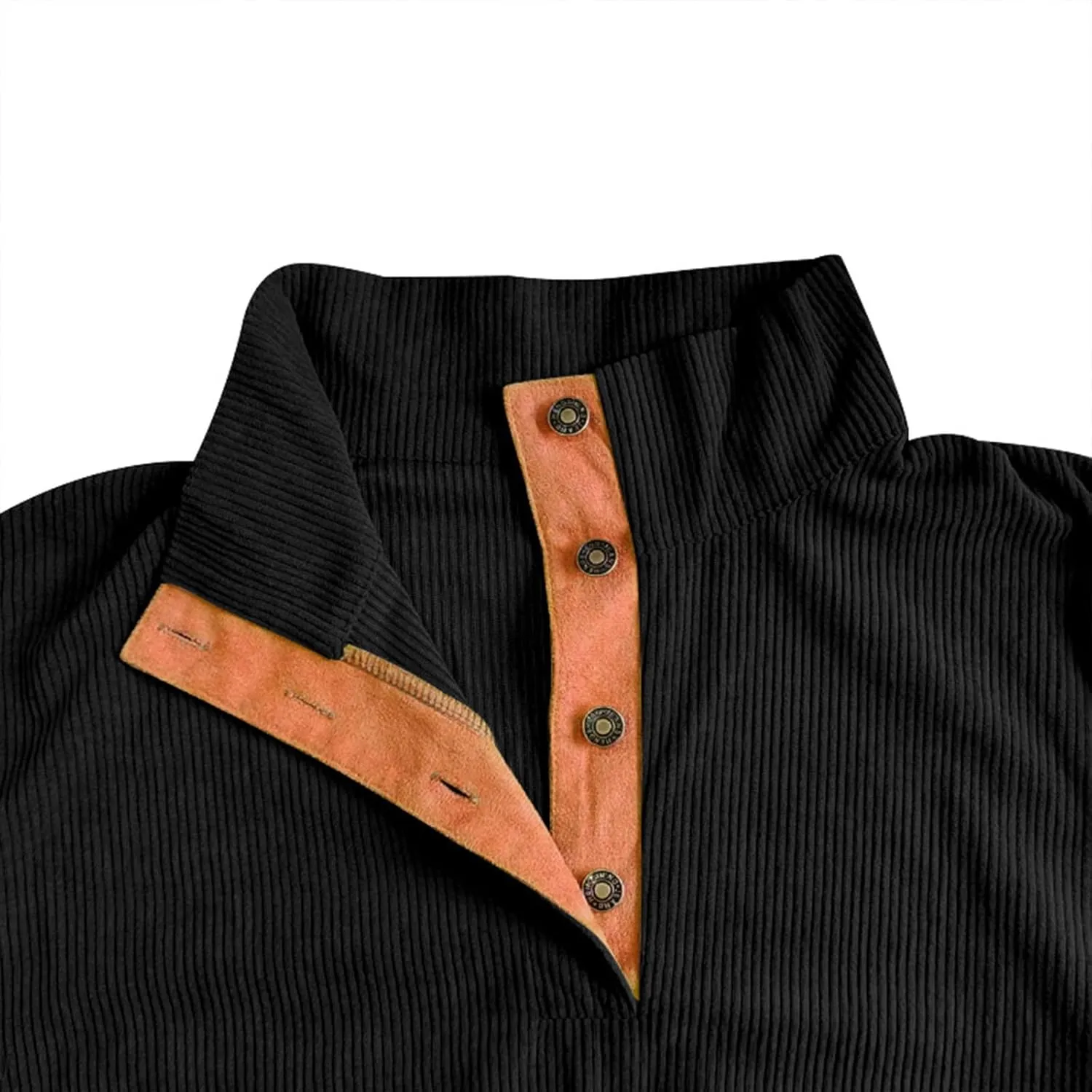 Muscularfit Long Sleeve Shirts for Men Lightweight Corduroy Button Down Sweatshirts Casual Loose Gym Athletic Pullover Blouse