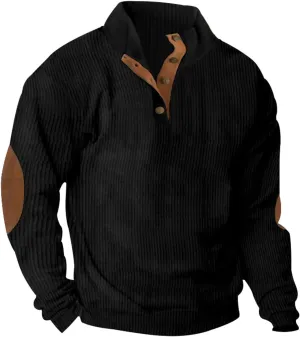 Muscularfit Long Sleeve Shirts for Men Lightweight Corduroy Button Down Sweatshirts Casual Loose Gym Athletic Pullover Blouse