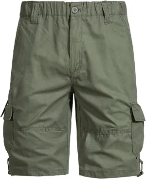 Muscularfit Mens 7 Inch Shorts Multi Pocket Camouflage Cargo Shorts Casual Elastic Waist Tooling Shorts Outdoor Athletic Pant
