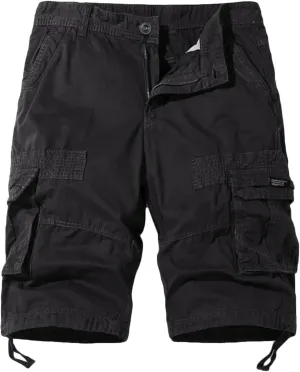 Muscularfit Mens Cargo Shorts Lightweight Multi Pockets Buckle Zipper Tooling Shorts Big and Tall Athletic Gym Workout Shorts