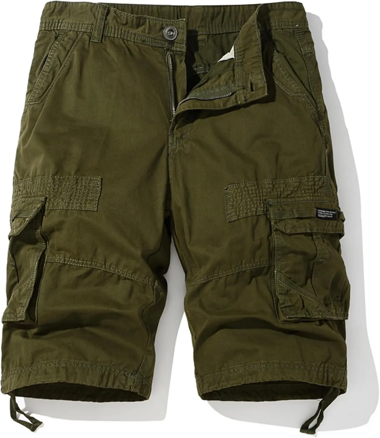 Muscularfit Mens Cargo Shorts Lightweight Multi Pockets Buckle Zipper Tooling Shorts Big and Tall Athletic Gym Workout Shorts