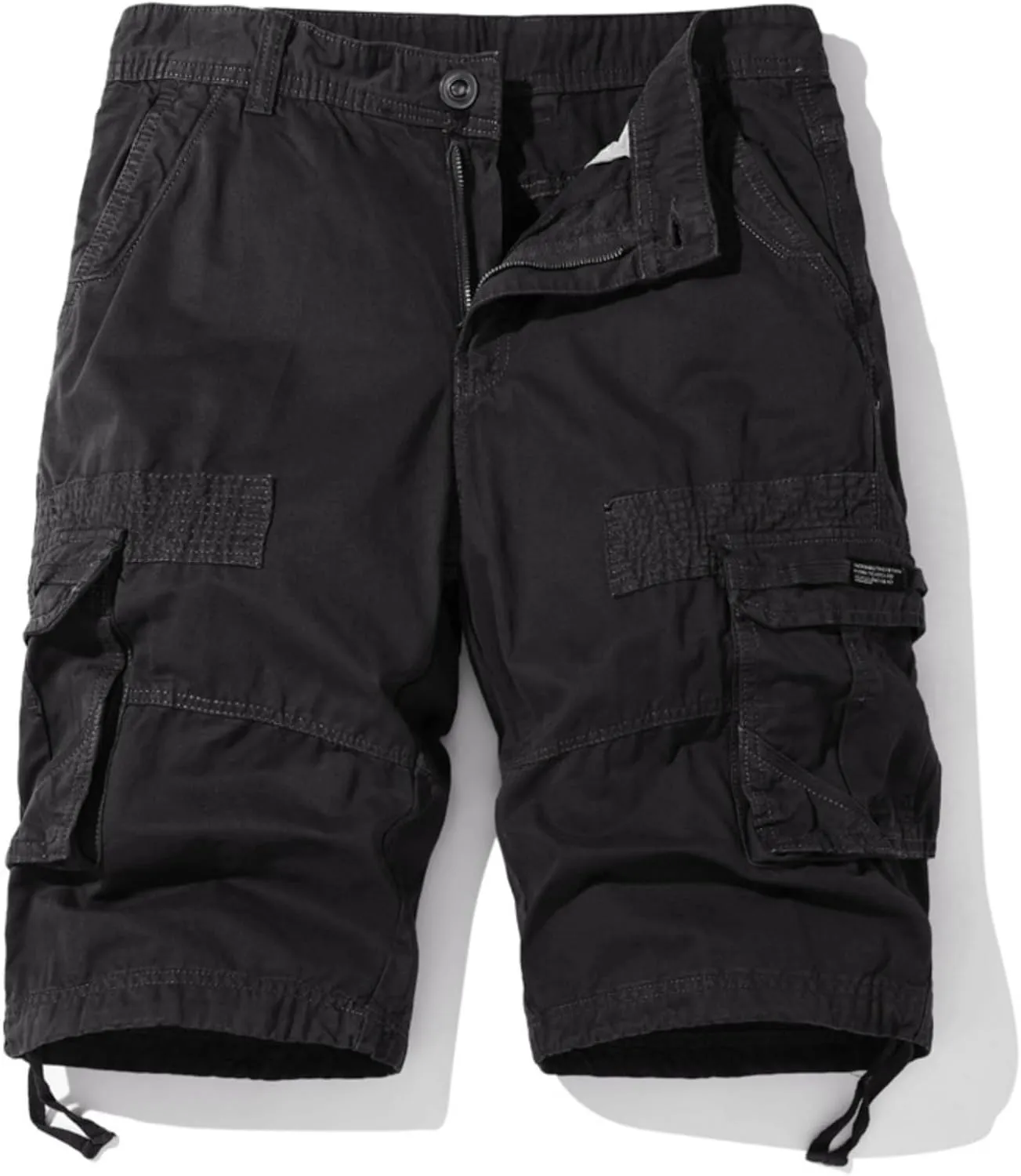 Muscularfit Mens Cargo Shorts Lightweight Multi Pockets Buckle Zipper Tooling Shorts Big and Tall Athletic Gym Workout Shorts