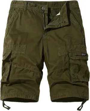 Muscularfit Mens Cargo Shorts Lightweight Multi Pockets Buckle Zipper Tooling Shorts Big and Tall Athletic Gym Workout Shorts