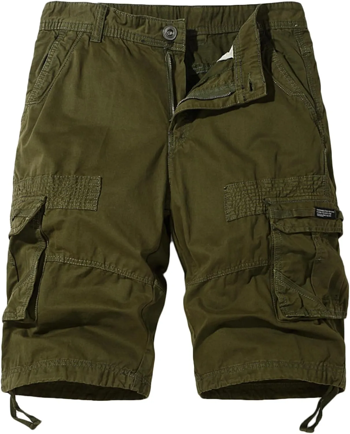 Muscularfit Mens Cargo Shorts Lightweight Multi Pockets Buckle Zipper Tooling Shorts Big and Tall Athletic Gym Workout Shorts