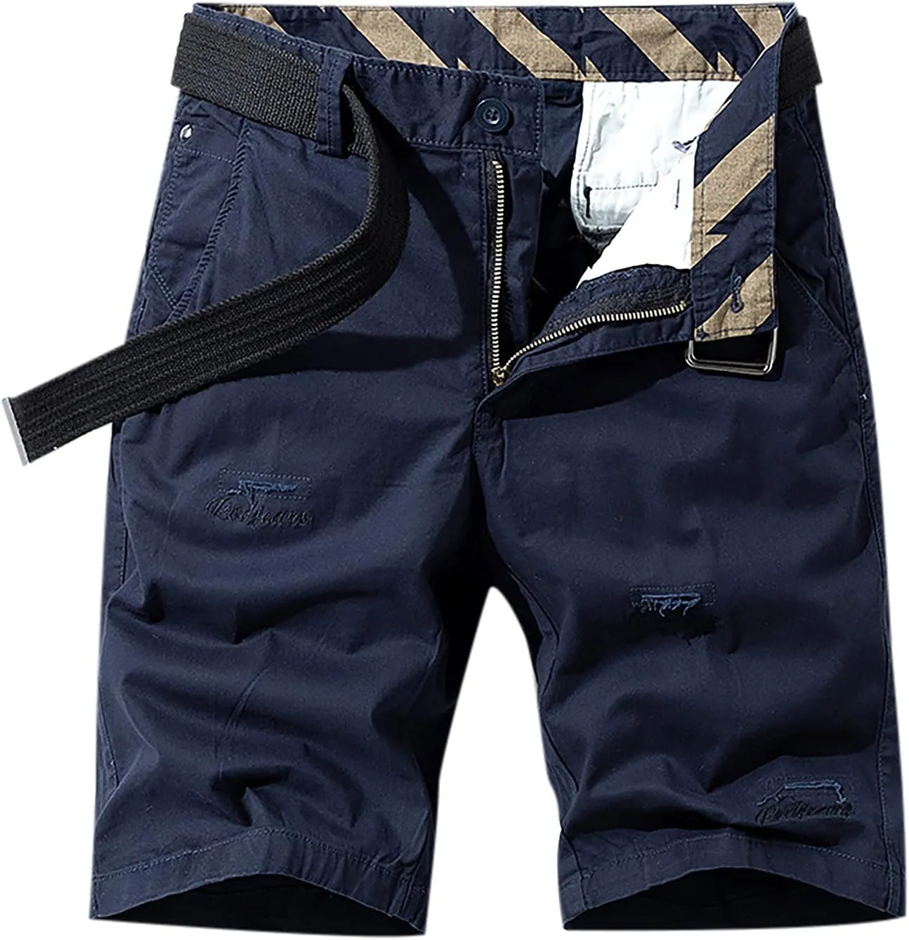 Muscularfit Summer Shorts for Men 2023 Waistband Multi Pockets Cargo Shorts 6" Inseam Casual Solid Cotton Tooling Shorts Work