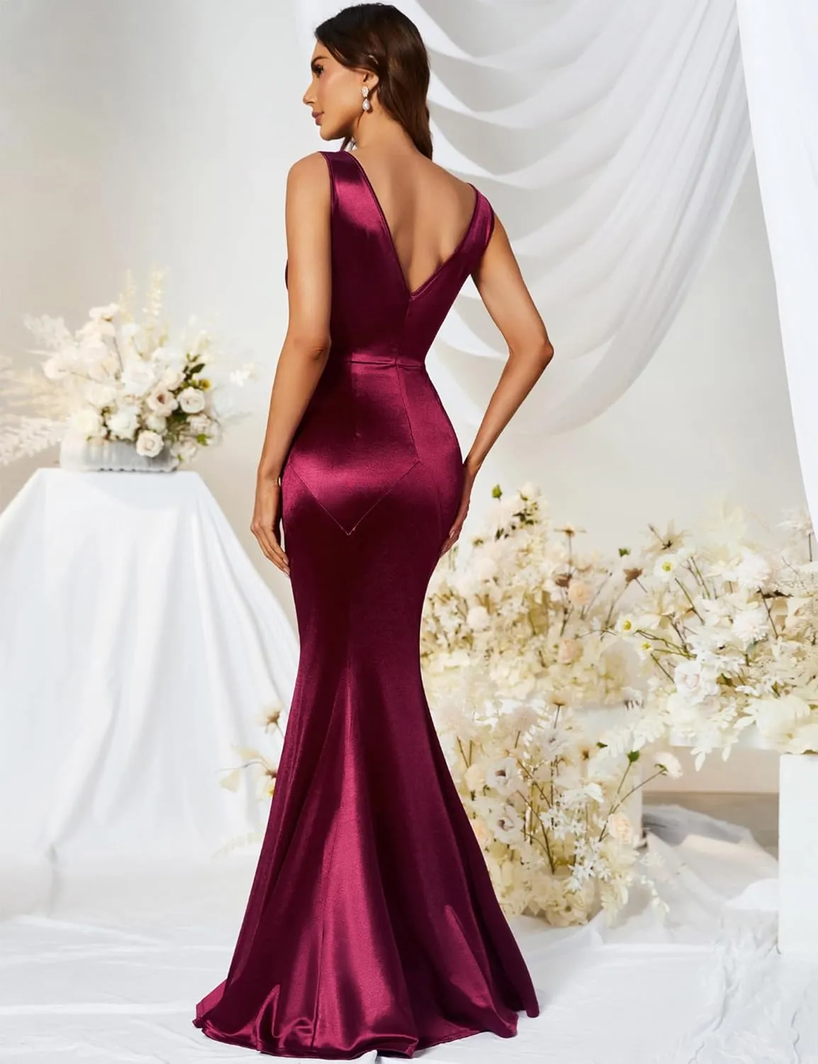MUXXN Women's 30s Brief Elegant Mermaid Sleeveless Gowns Formal Evening Dress