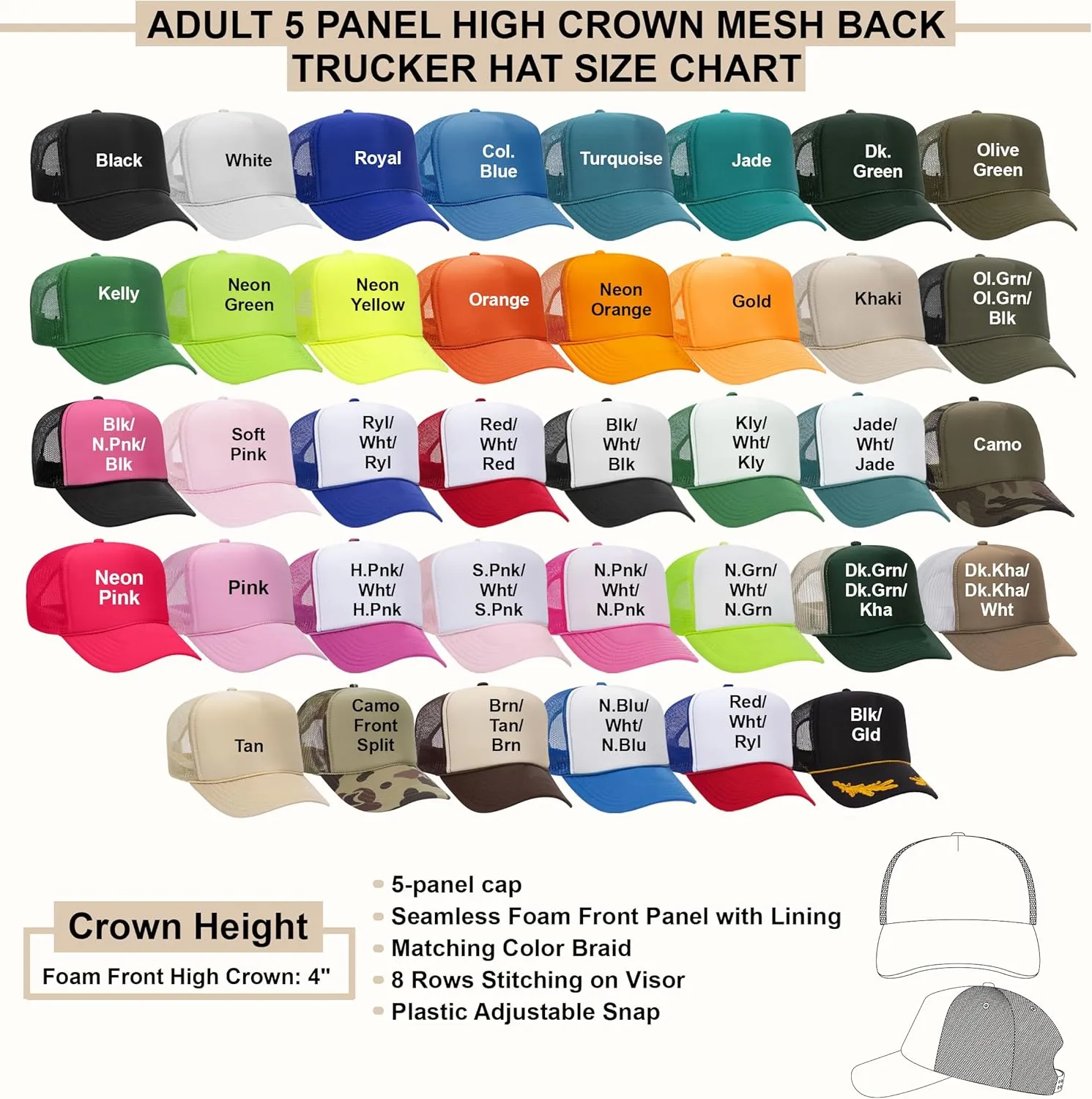 NACRE APPAREL Embroidered Trucker Hat Embroidery Design Trucker Hat Baseball Hat