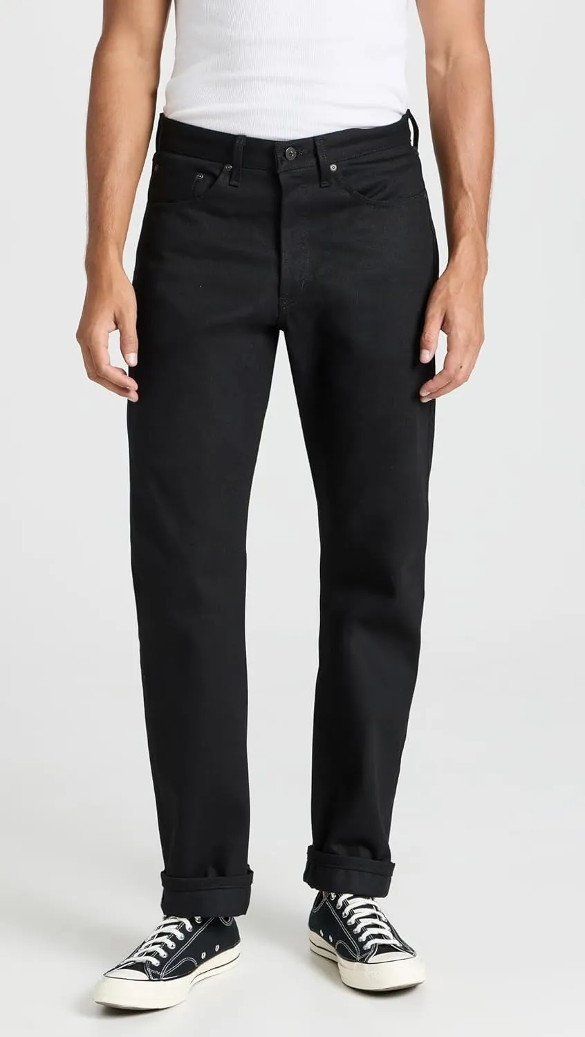 Naked & Famous Denim Men's True Guy - Solid Black Selvedge Jeans