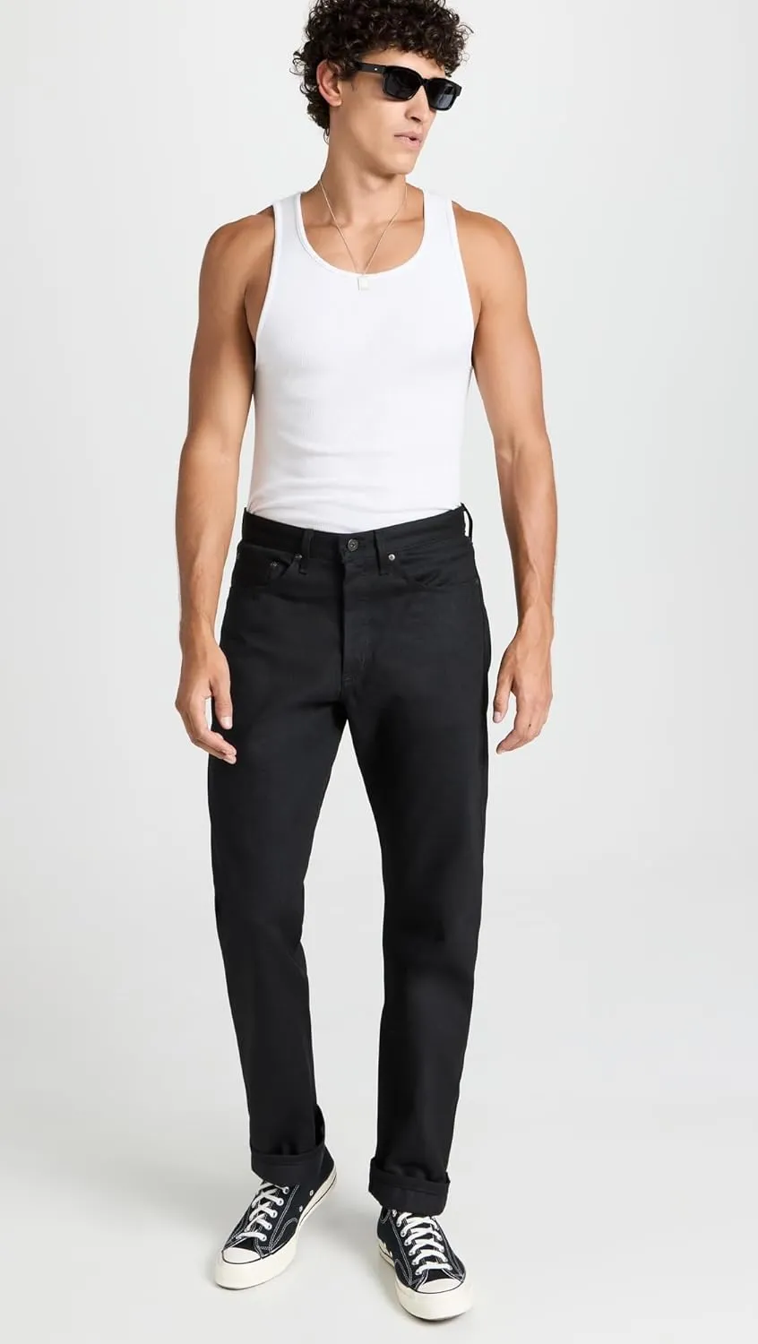 Naked & Famous Denim Men's True Guy - Solid Black Selvedge Jeans